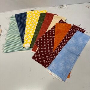 Assorted Cotton Fabric‎ Scraps Remnants Bundle Quilting Floral Stars strips